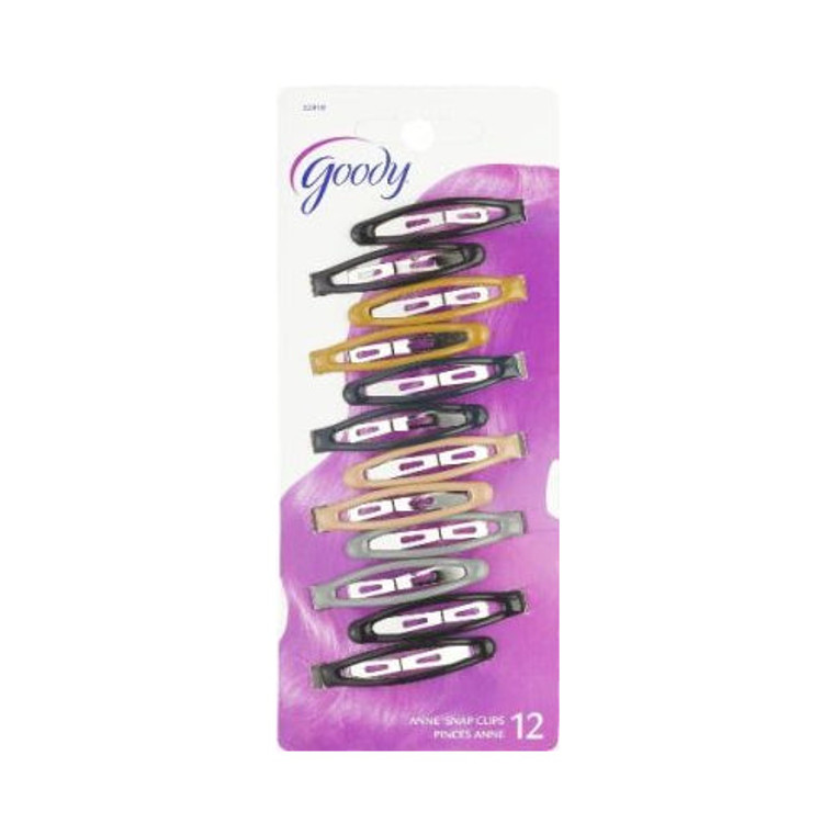 Goody Epoxy Contour Hair Clips, Assorted Colors, 12-CT