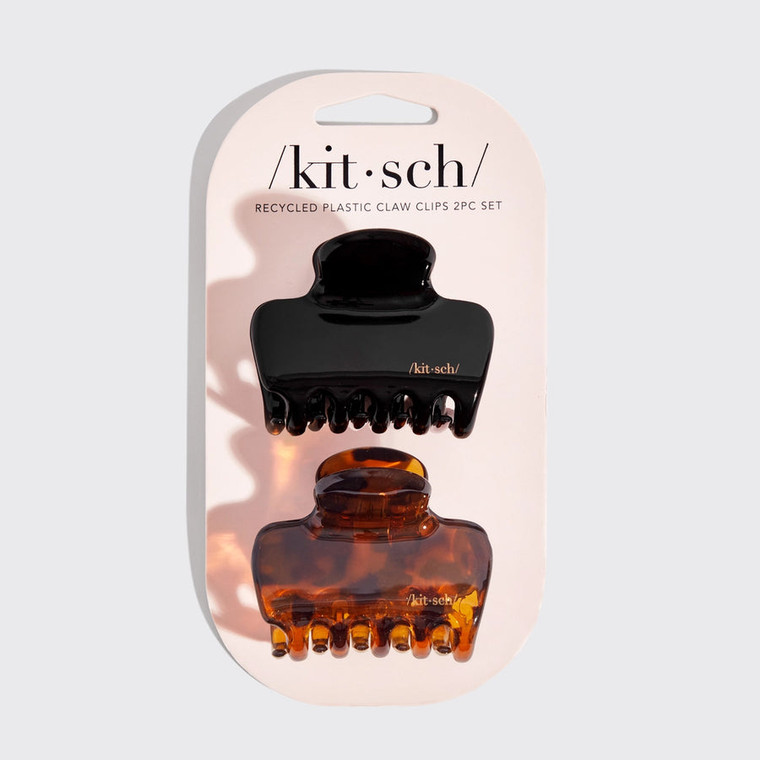 Kitsch Recycled Black & Tort Cloud Claw Clips, 2 pieces