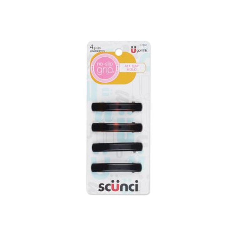 Scünci No Slip Grip No Damage Barrettes, 4 CT