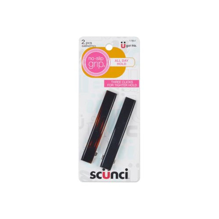 Scünci No-Slip Grip Auto Clasp Barrettes, 2 CT