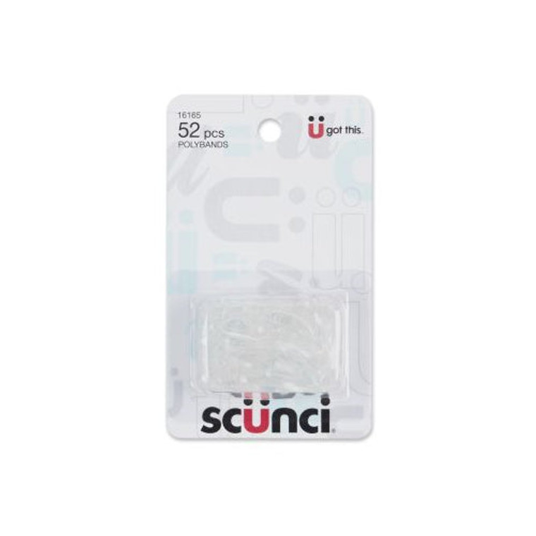 Scünci No Damage Clear Elastic Polybands, 52 CT