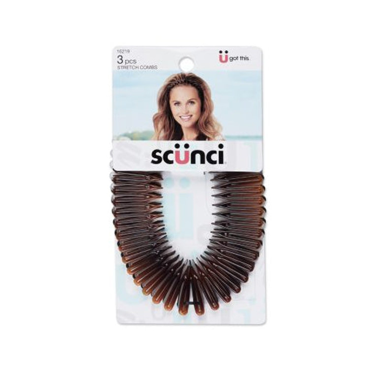 Scünci U Got This Fashion Stretch Combs, 3 CT