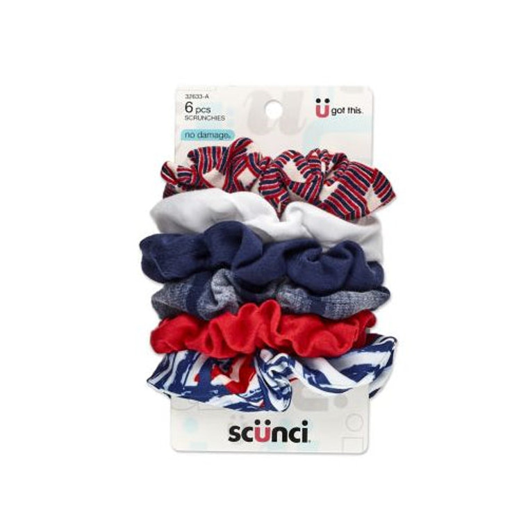 Scunci No Damage Hair Scrunchies, Assorted - 6.0 ea