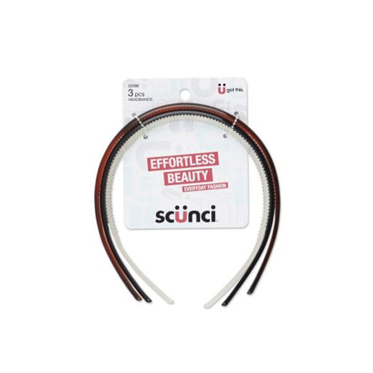 Scünci U Got This Fashion Plastic Headbands, 3 CT