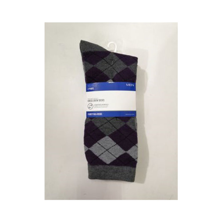 FR MEN DRESS CREW STR 72BK 2PK