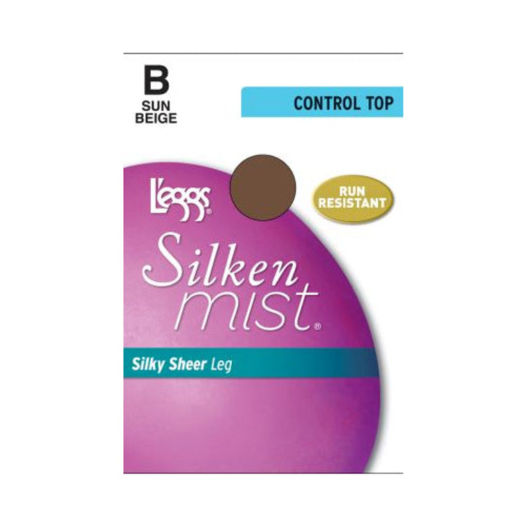 L'eggs Silken Mist Silky Sheer Control Top Sheer Toe - Sun Beige, Size B
