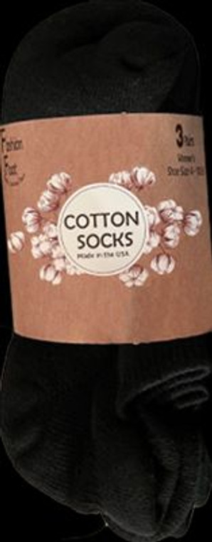 Russell Fashion Foot Women's Cotton Low Cut Tab Sock - Black, 3 pairs