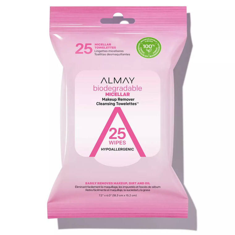 ALMAY Micellar Makeup Remover Cleansing Towelettes, 25 count