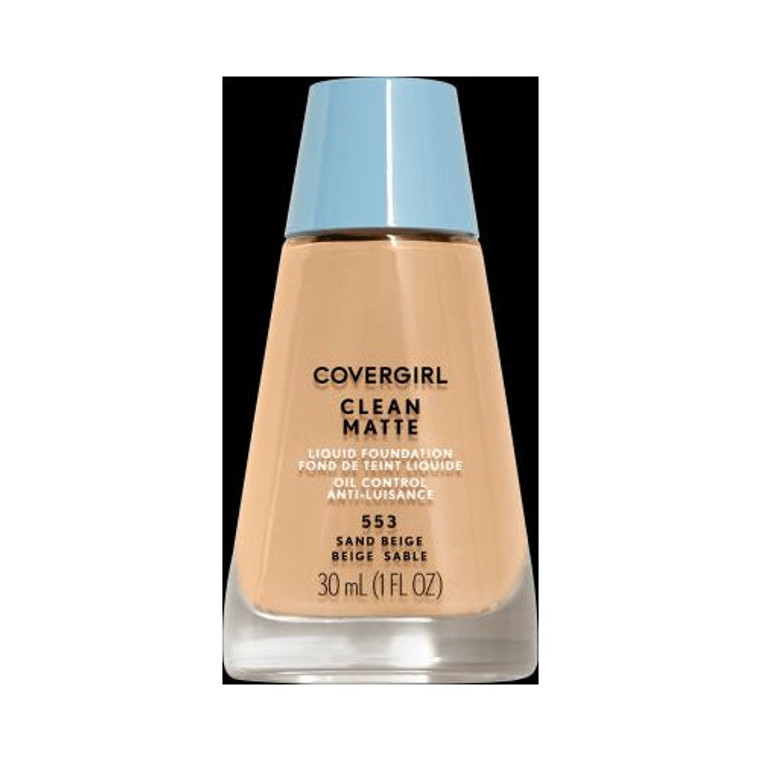 COVERGIRL Clean Matte Liquid Foundation, Sand Beige, 1 Fl. Oz.