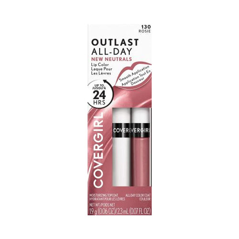 COVERGIRL Outlast All-Day Lip Color With Topcoat, Rosie 130, 1.9g 0.06 oz/ 2.3ml 0.07 fl oz