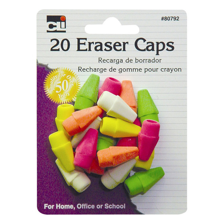 Charles Leonard Inc Eraser Caps, 20 Ea