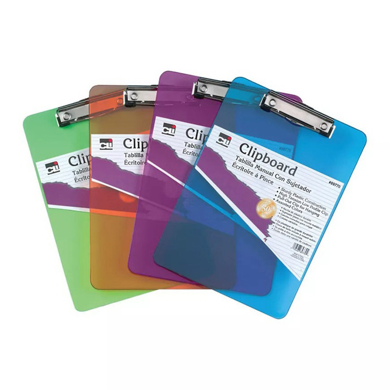 Charles Leonard Inc Plastic Clipboards Writing Surface, 1 Ea