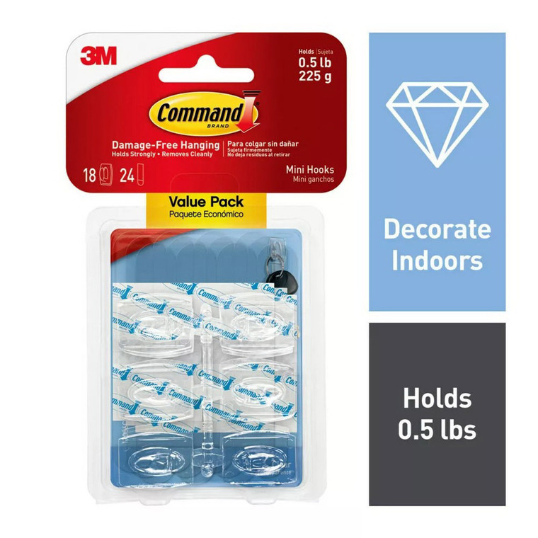 Command Clear Hooks Mini Utility, 18 Ea