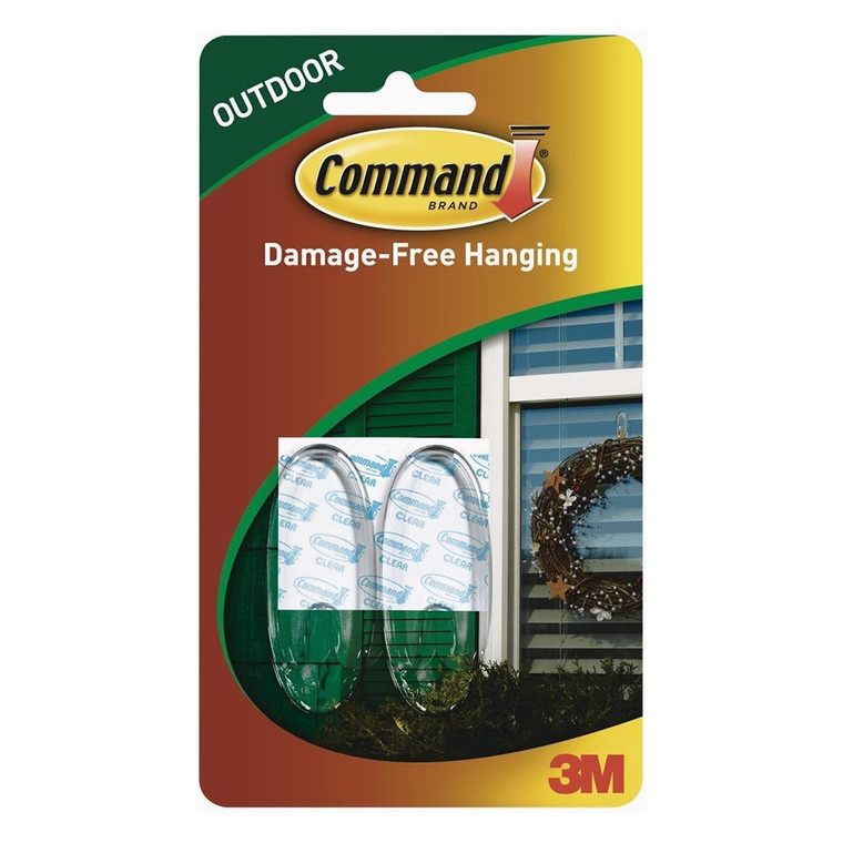 Command Medium Outdoor Window Hooks Clear Set, 2 Ea