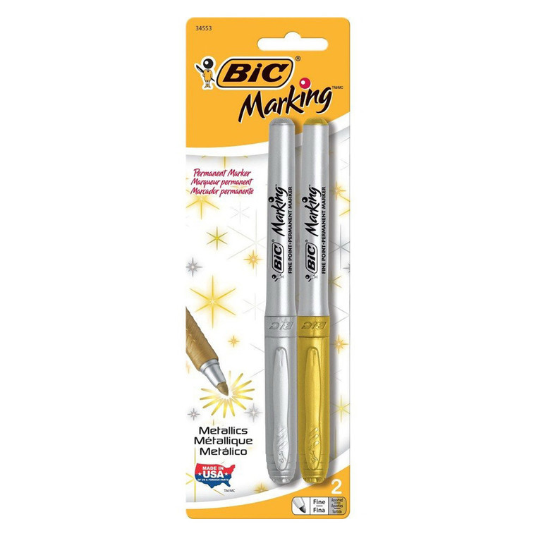 Bic Intensity Permanent Marker Metallic Ink, 2 Ea