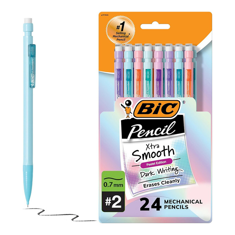Bic Matic Mechanical Pencil 0.7 Mm Pastel Blue Barrel, 24 Ea