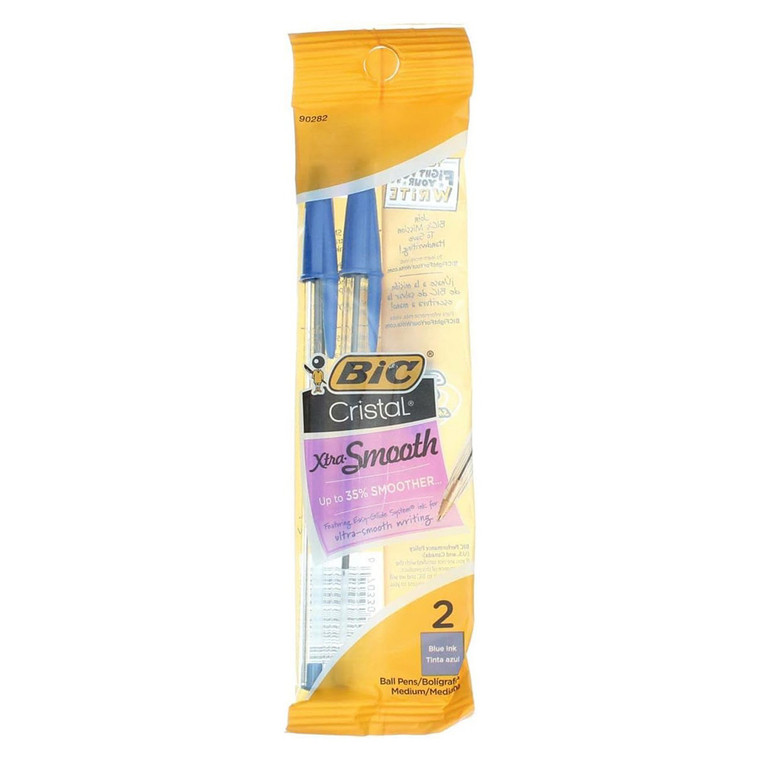 Bic Cristal Stic Pen Blue Ink, 2 Ea