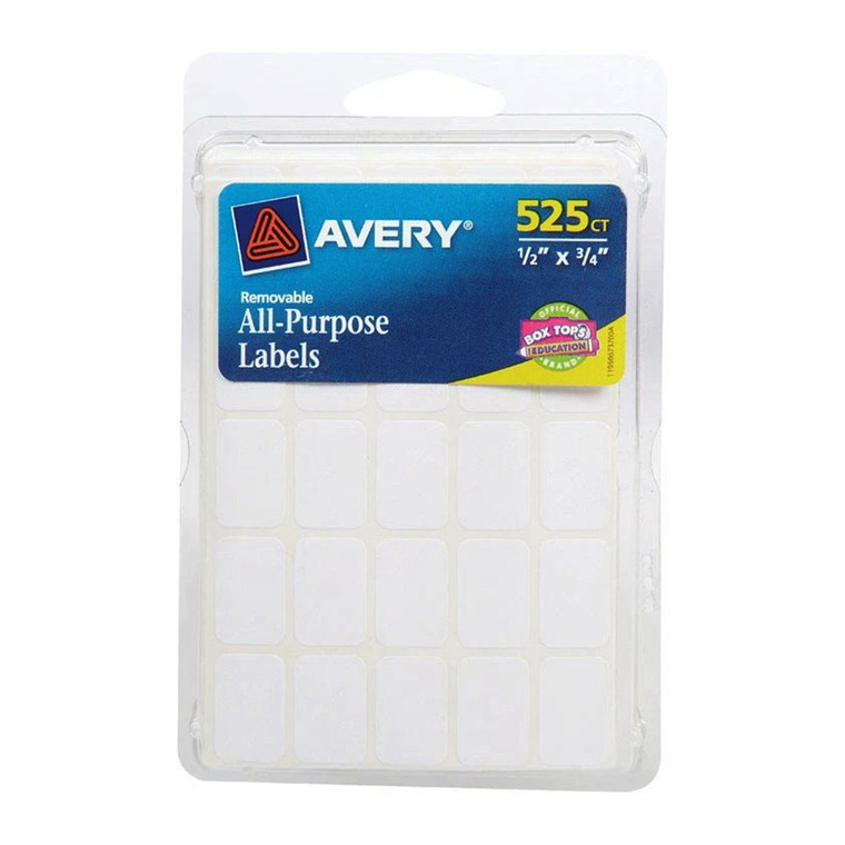 Avery Multi Use Removable Labels White 0.5 X 0.75 Inch Adhesive, 525 Ea