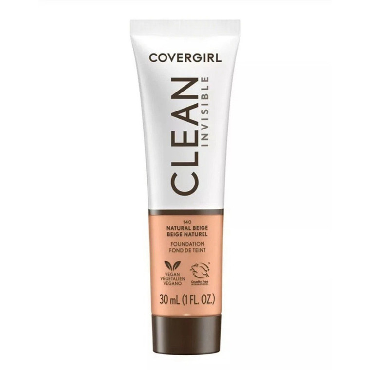 Covergirl Clean Invisible Liquid Makeup Natural Beige, 1 Oz