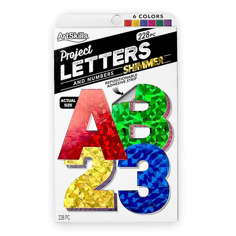 Artskills Paper Poster Letters And Numbers Holographic 2.5 Inch, 228 Count