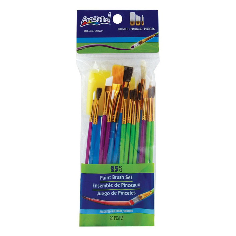 Artskills Versatile Artist Paint Brushes Assorted Set, 25 Count