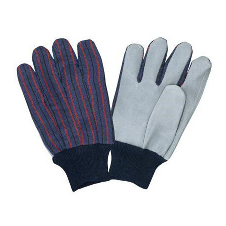 Glove Leather Palm Knit Wrist Workwear, 1 Ea