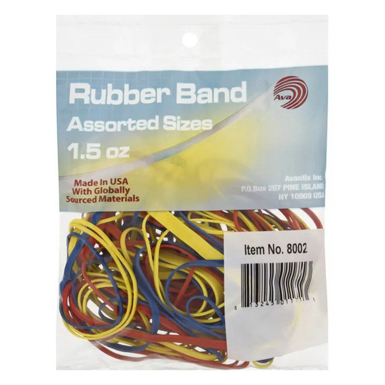 Ava Assorted Size & Color Rubber Bands Office Supply, 1.5 Oz