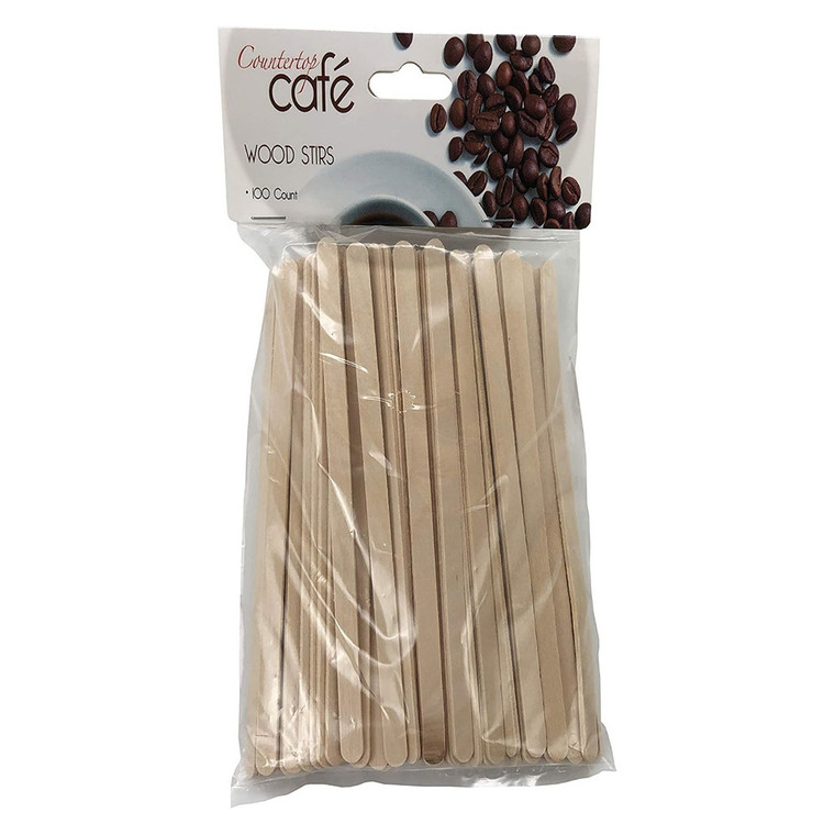 Countertop Cafe Wood Stirs Beverage Accessory, 1 Ea