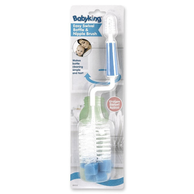 Babyking Easy Swivel Bottle and Nipple Brush Assorted Cleaner, 1 Ea