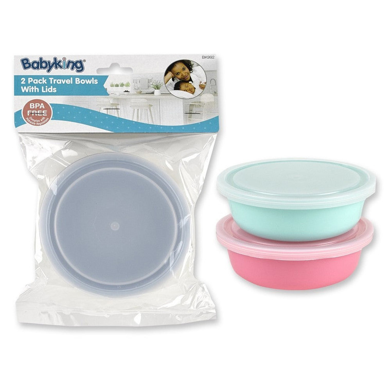 Babyking Travel Bowl Baby Feeding Dish, 2 Ea
