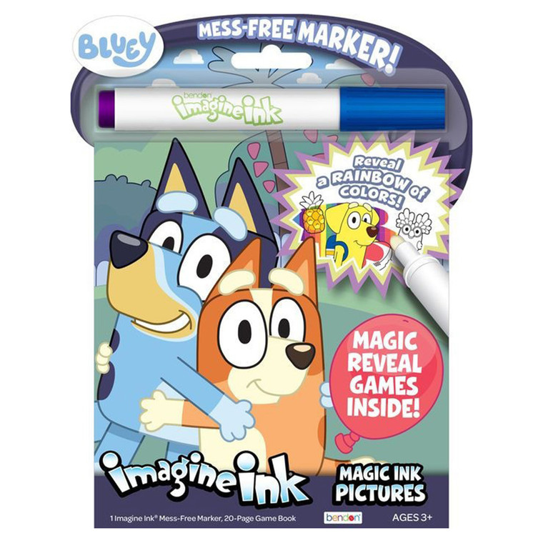 Bendon Imagine Ink Magic Ink Coloring Book Bluey Theme, 1 Ea