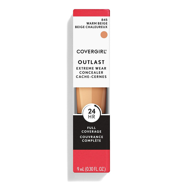 CoverGirl Outlast Extreme Wear Concealer #845 Warm Beige Shade, 0.30 Oz