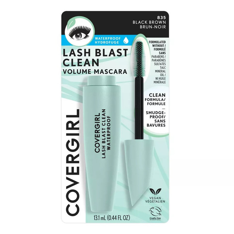 CoverGirl Lash Blast Clean Waterproof Mascara #835 Black Brown Shade, 0.44 Oz
