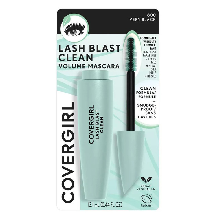 CoverGirl Lash Blast Clean Volume Mascara #800 Very Black Shade, 0.44 Oz