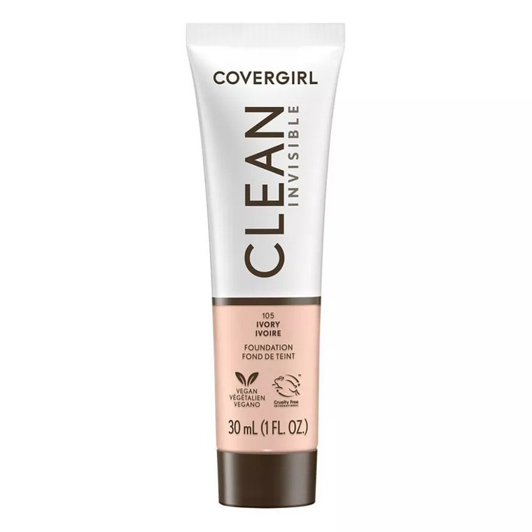 CoverGirl Clean Invisible Foundation #105 Ivory Shade, 1 Ea