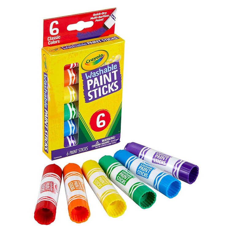 Crayola Washable Paint Sticks Assorted Colors, 6 Ea