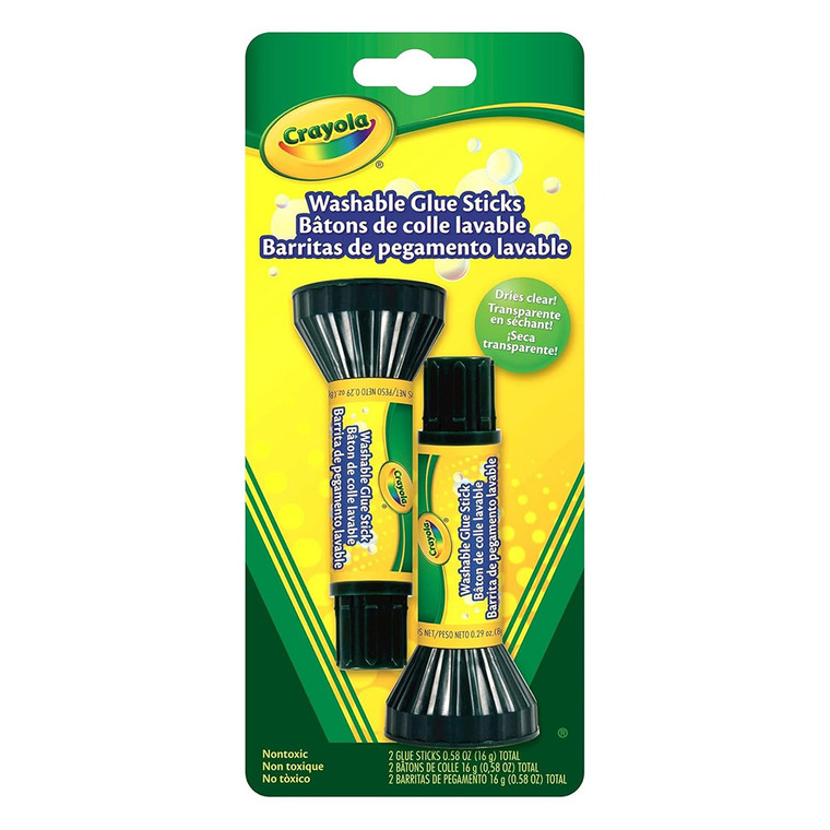 Crayola Washable Glue Sticks Multicolor Adhesive, 2 Ea