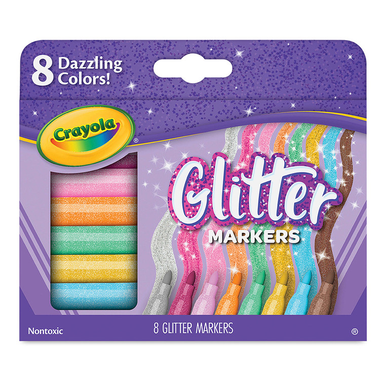 Crayola Glitter Markers Assorted Shades, 8 Ea