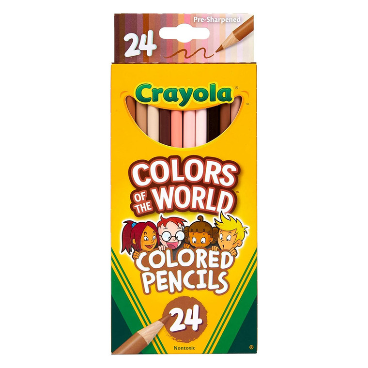 Crayola Colored Pencils Colors of the World Skin Tone Shades, 24 Ea