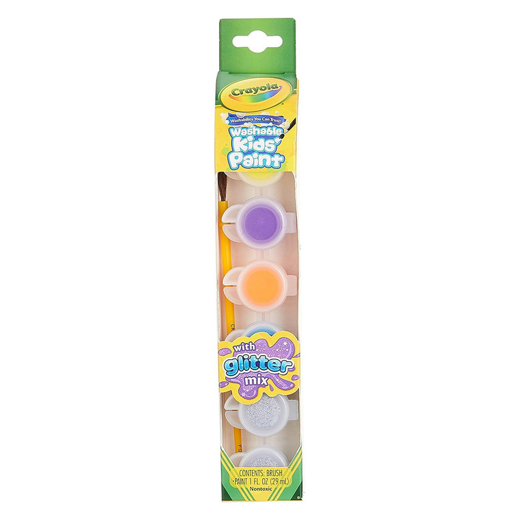 Crayola Washable Kids' Paint Pot Set Glitter Effects, 4 Colors