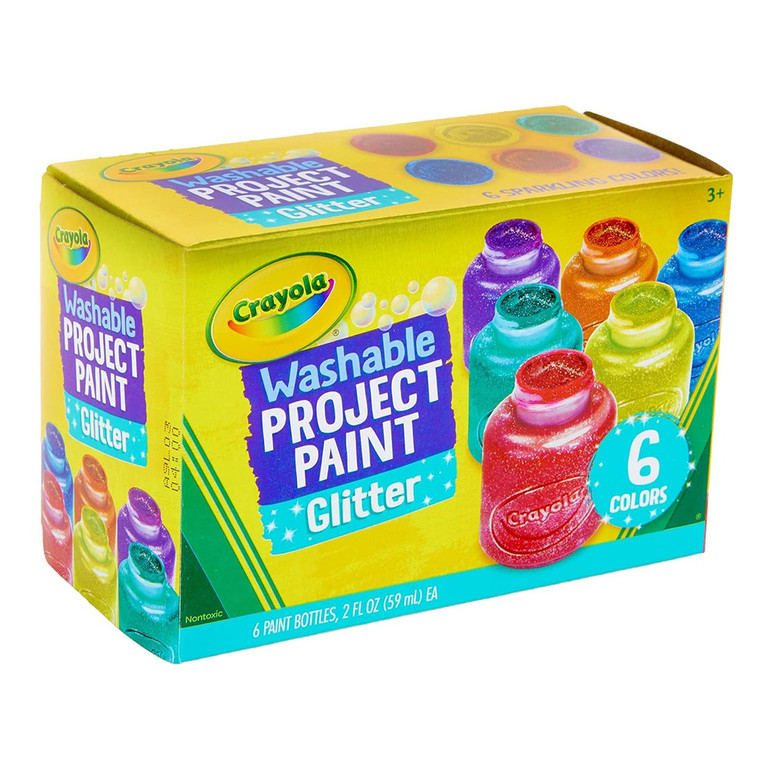 Crayola Multi-Color Glitter Washable Kids' Art Paint Bottles, 12 Oz 6 Ea