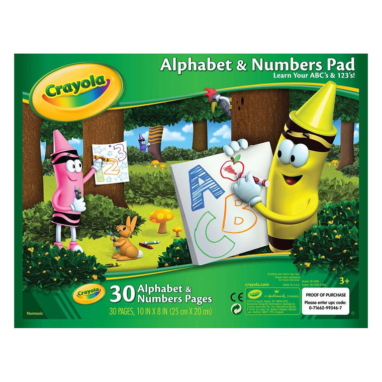 Crayola Alphabet and Numbers Pad Learn Your ABCs and 123s, 30 Pages 1 Ea