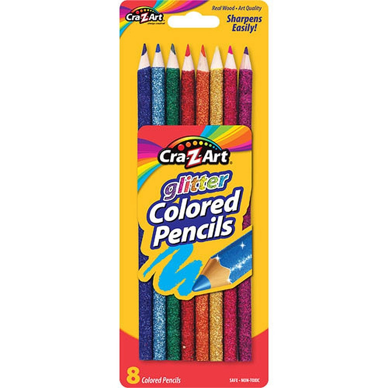 Cra-Z-Art Glitter Colored Pencils Drawing Set, 8 Count 1 Ea
