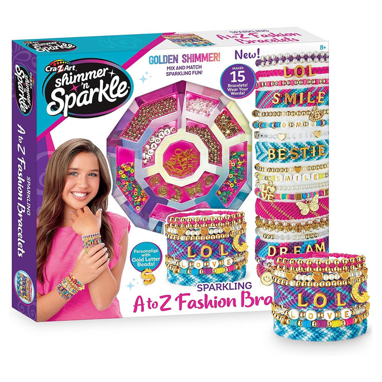 Cra-Z-Art Shimmer n Sparkle Sparkling A-Z Fashion Bracelets Making Kit Craft Set, 1 Ea