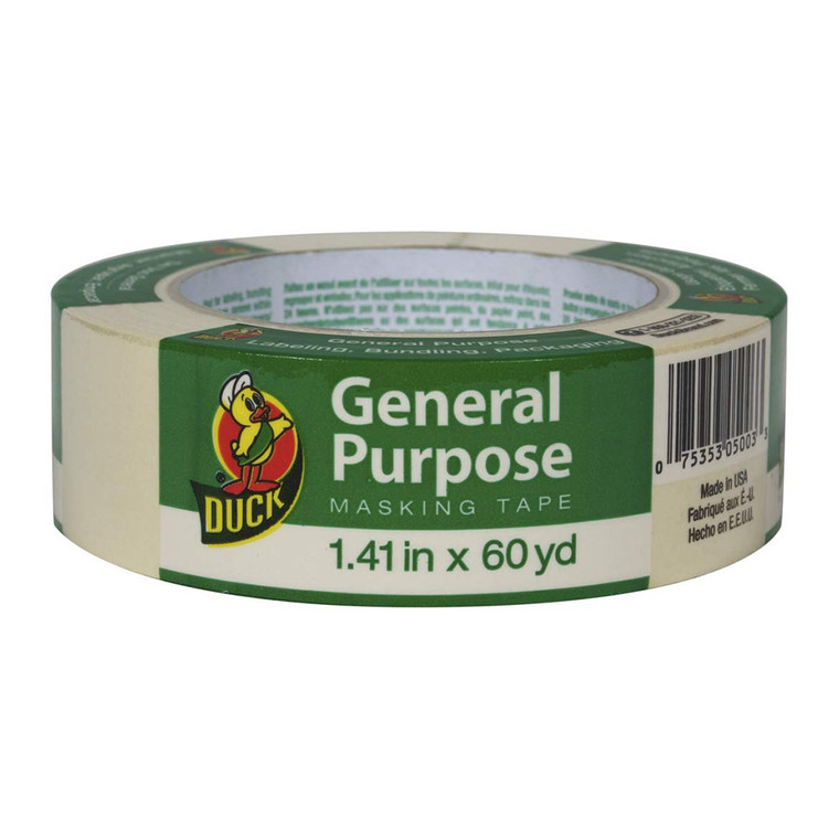 Duck Brand General Purpose Masking Tape Beige 1.41 Inch x 60 Yard Roll, 1 Ea
