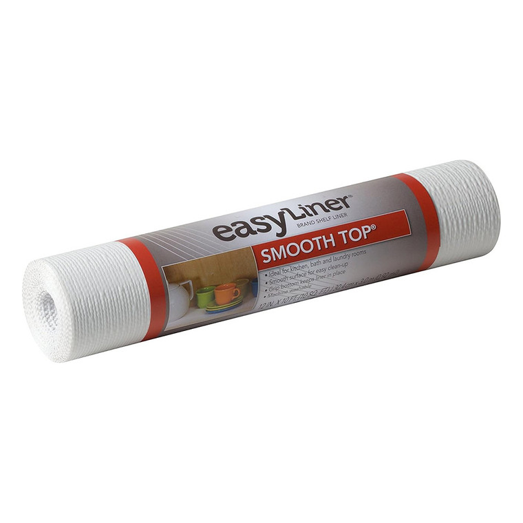 Smooth Top EasyLiner Brand Shelf Liner White 12 Inch x 10 Foot Roll, 1 Ea