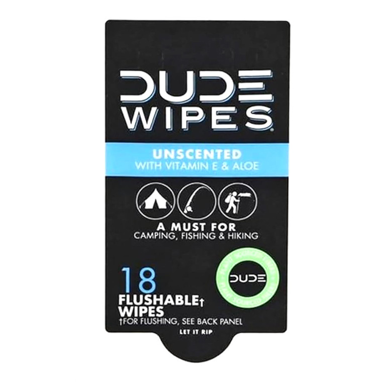 Dude Wipes Flushable Wipes Unscented Personal Care, 18 Ea