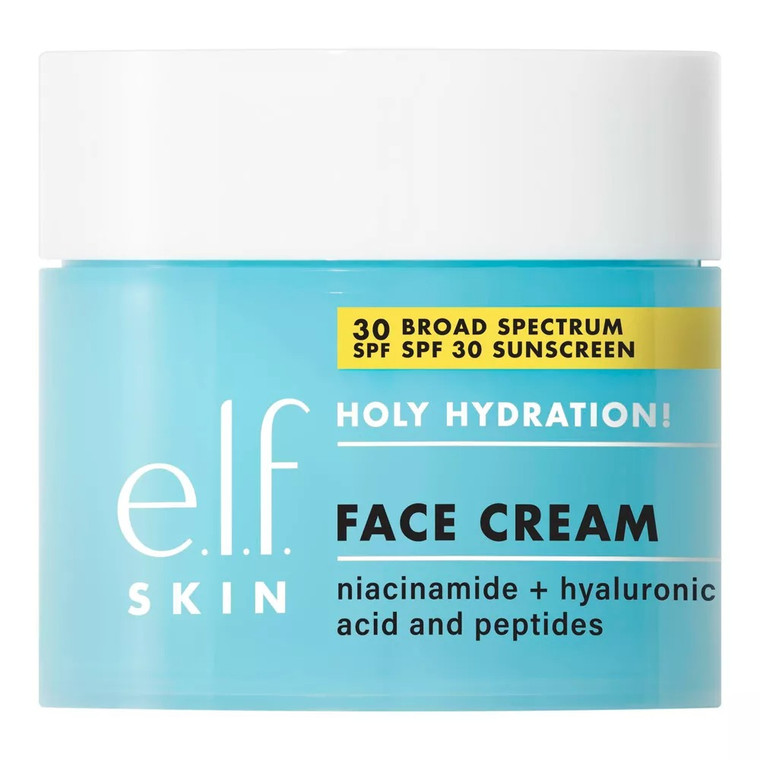 e.l.f. Skin Holy Hydration Broad Spectrum Sunscreen Face Cream SPF 30, 1.76 Oz