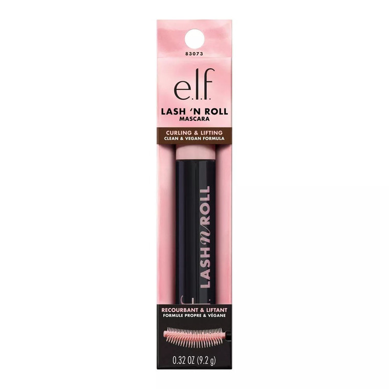 e.l.f. Lash 'N Roll Curling & Lifting Mascara Brown Shade, 0.32 Oz