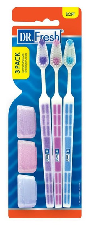 Dr. Fresh Toothbrush Soft With Cap 3 Count